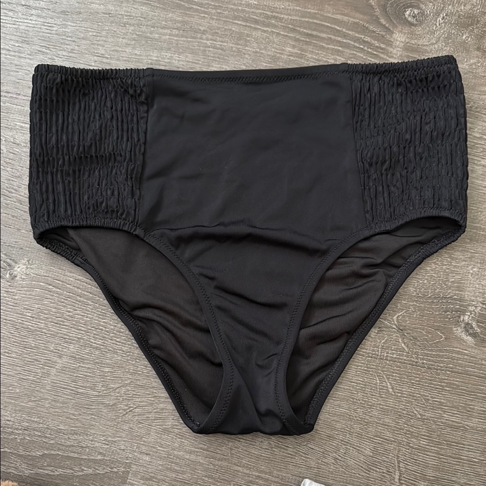 Victoria's Secret Black High-Waist Swim Bottom Small